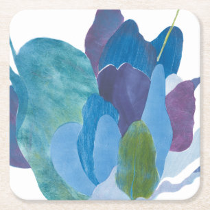 False Indigo I Square Paper Coaster