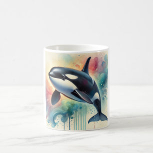 False killer whale 231024AREF134 - Watercolor Coffee Mug