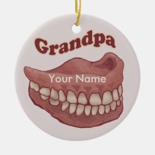 False Teeth Grandpa  Ceramic Ornament