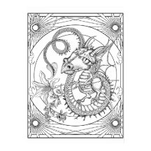 Familiar Dragon: DIY Colouring Poster by Sonja