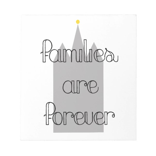 families are forever mormon lds temple notepad (Front)