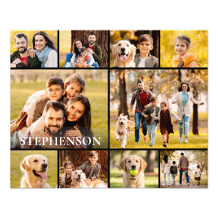 Famille 10 Photo Collage Nom simple