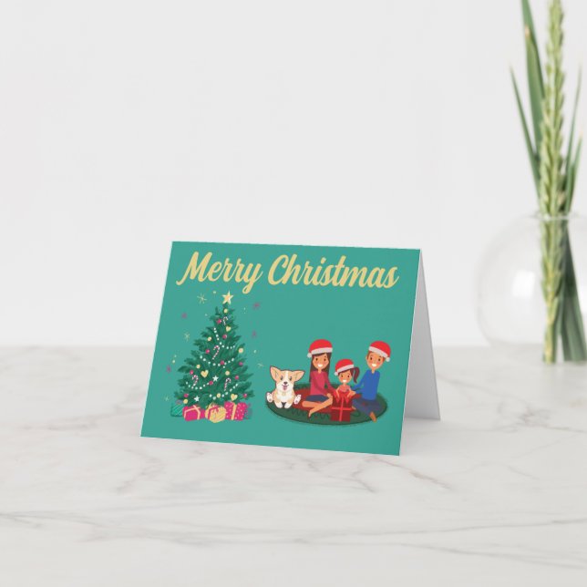 FAMILLE ASSIS PRÈS DE LA CARTE DE VACANCES DE NOËL (Devant)