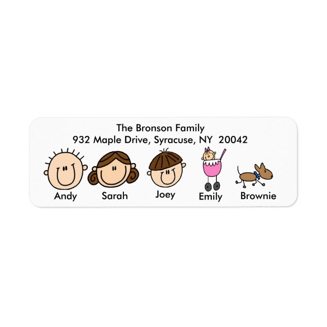 Famille Avec Étiquettes de adresse Chiens (Devant)