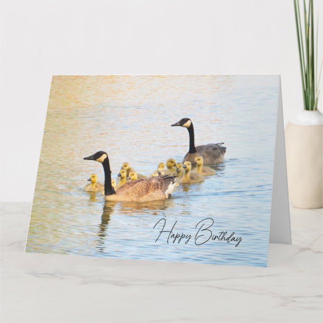 Famille canadienne d'oies - Carte d'anniversaire (Devant)