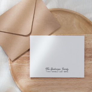 FAMILLE CARTE POUR NOTES papeterie Noms Cursive Gr