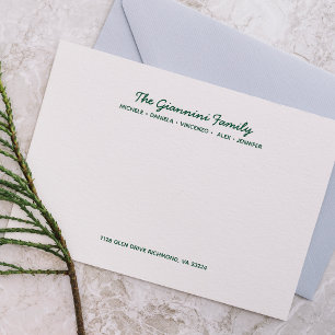 FAMILLE CARTES POUR NOTES Cursive Nom Adresse HUNT