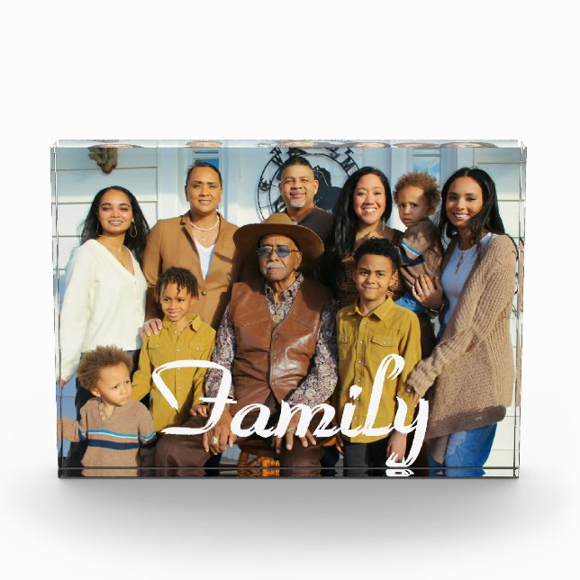 FAMILLE Coeurs simples Amour Script Bloc photo (Devant)