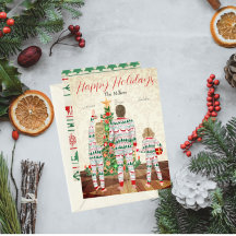 Famille de 3 - Carte de vacances à plat