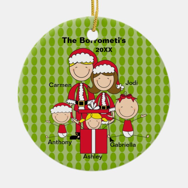 Famille de 5 ornement de Noël (Devant)