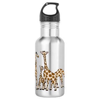 Famille de girafe dans la bouteille d'eau Brown et