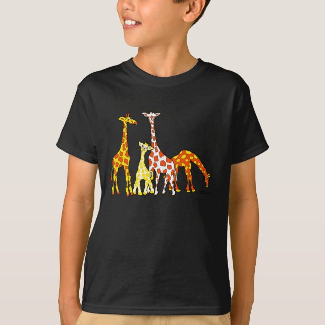 Famille de girafe dans le T-shirt de l'enfant (Devant)
