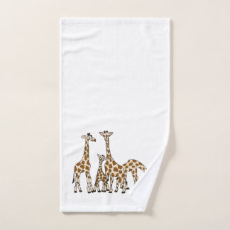 Famille de girafe en serviette de main Brown et