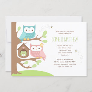 Famille de hibl sur une invitation de Baby shower 