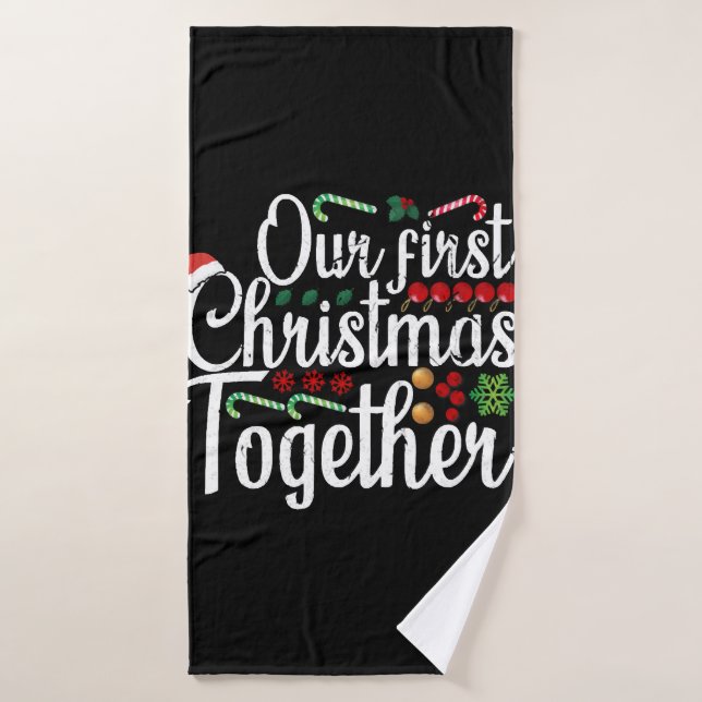 Famille de Noël Couples (Serviette de bain)
