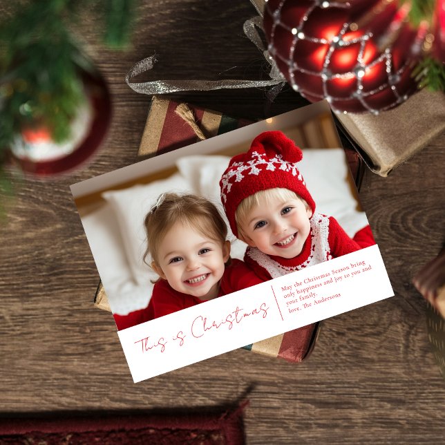 Famille de photos de Noël | Carte postale Red Joy (Créateur téléchargé)