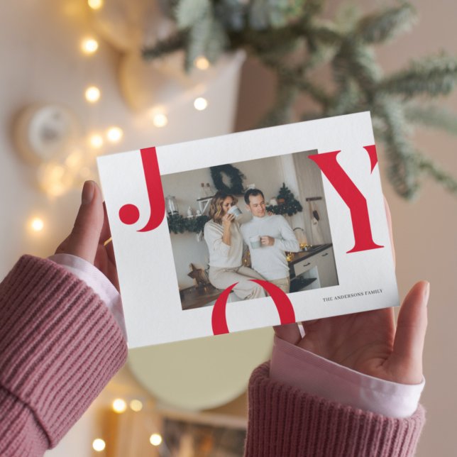 Famille de photos de Noël | Carte postale Red Joy (Créateur téléchargé)