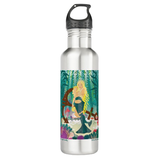 Famille de sirènes (blondes légères) Bouteille d'e (Devant)