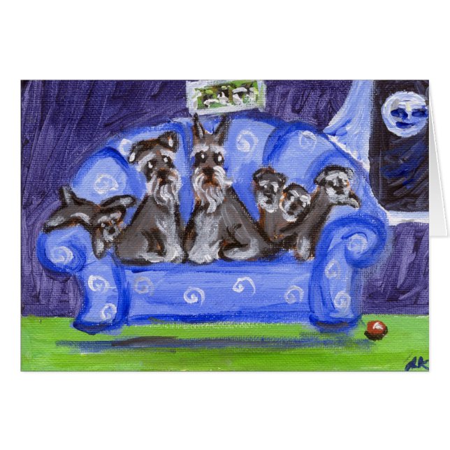 famille de sofa de schnauzer (Devant horizontal)