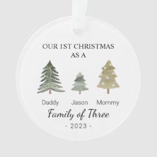Famille de trois bébés personnalisés Premier Noël