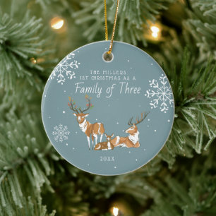 Famille de trois   Premier ornement de Noël