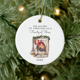 Famille de trois Premier ornement de Noël