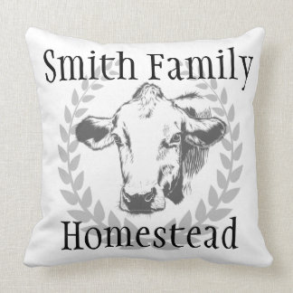 Famille de vache personnalisée Homestead oreiller 