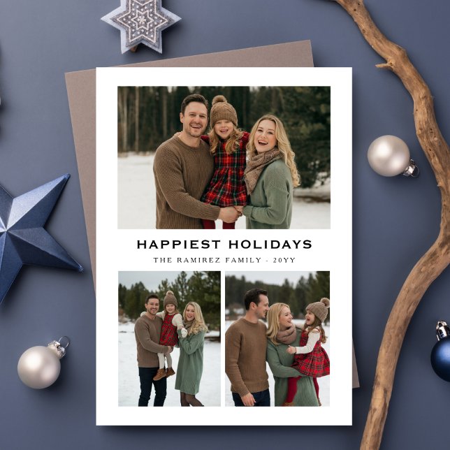 Famille d'hiver Joyeuses vacances Carte de Noël (Créateur téléchargé)