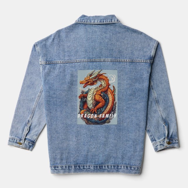 "Famille Dragon" Sailor Jerry Style Denim Veste (Verso)