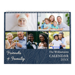 Famille et amis Blue Multi Photo Calendrier