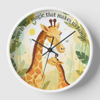 Famille Giraffe | Animal | Horloge murale