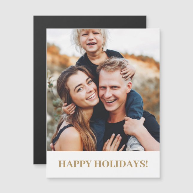 Famille Joie Photo Noël Fête Carte magnétique (Devant / Derrière)