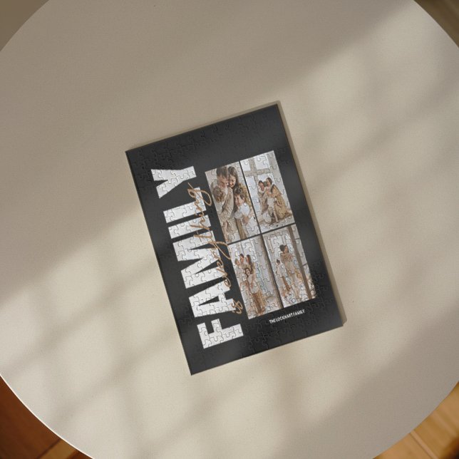 Famille Minimaliste 4 Photo Collage Puzzle (Créateur téléchargé)