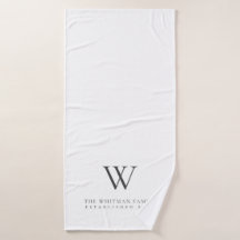 Famille Monogramme Charbon blanc initial