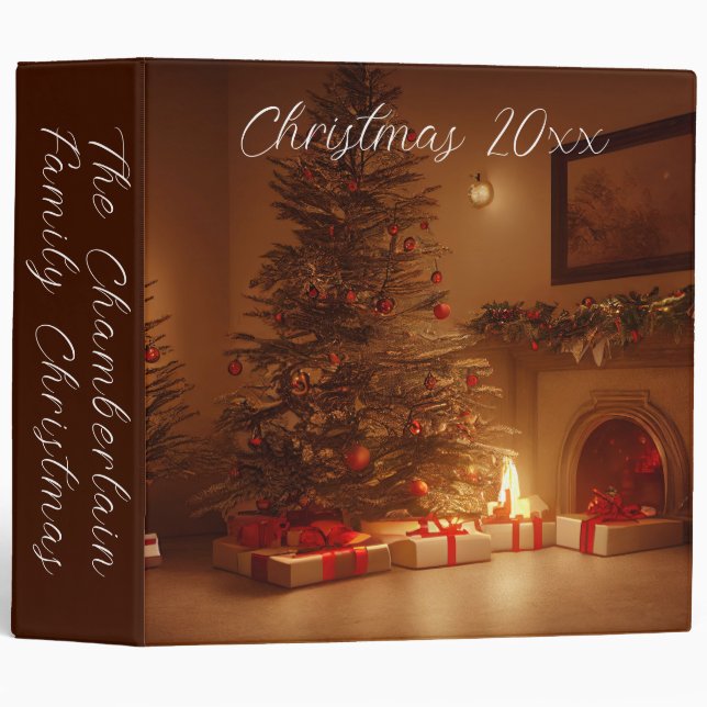 Famille Noël 3 Anneau Classeur (Devant/Côté)