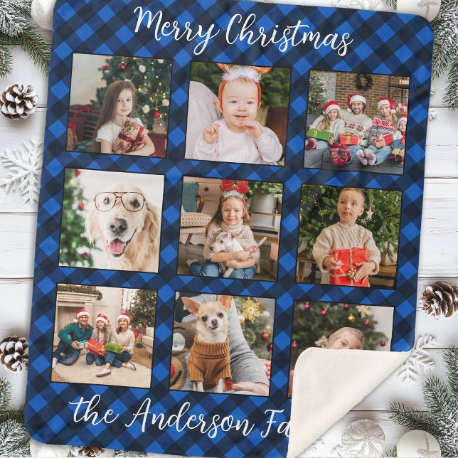 Famille Noël Personnalisé Photo Collage Plaid (Créateur téléchargé)