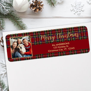 Famille Noël Plaid Gold Photo Retour