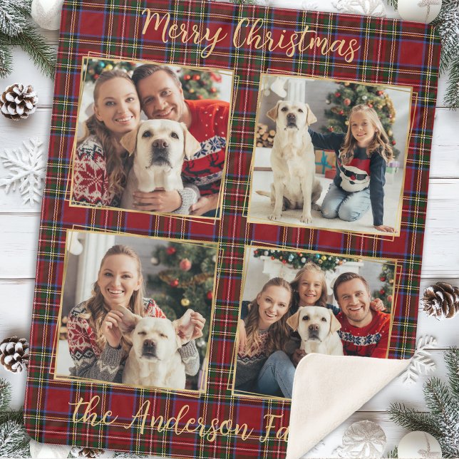 Famille Noël Plaid Photo personnalisée Collage (Créateur téléchargé)