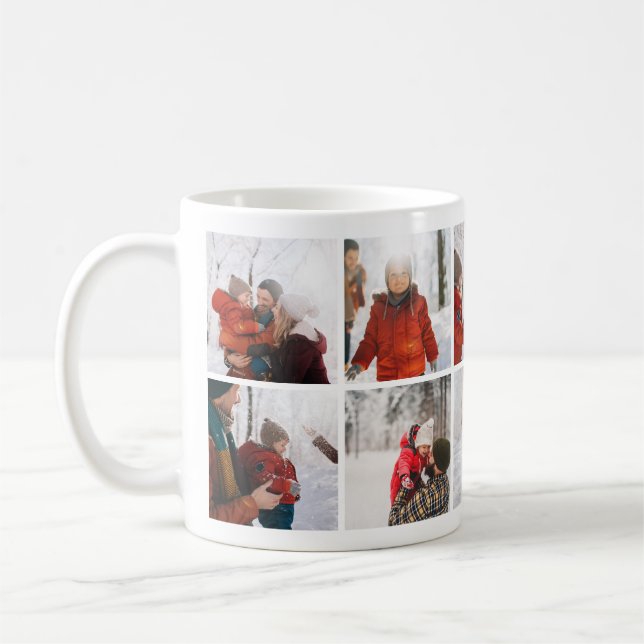Famille Noël Souvenirs Photo Collage Mug (Gauche)