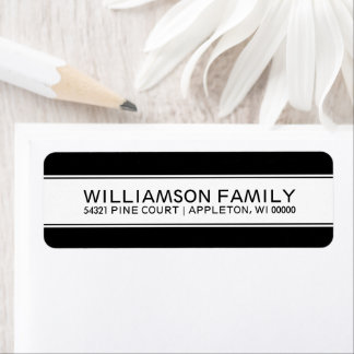 Famille noire classique ou Étiquette de adresse d'