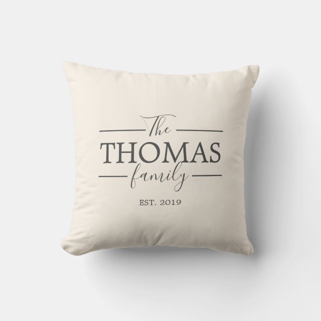 Famille Nom Coussin Anniversaire Mariage Cadeau (Recto)