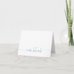 Famille Nom Mariage Lumière Bébé Bleu Script
