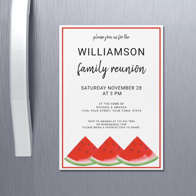 Famille Pastèque de Réunion Invitation magnétique (Créateur téléchargé)