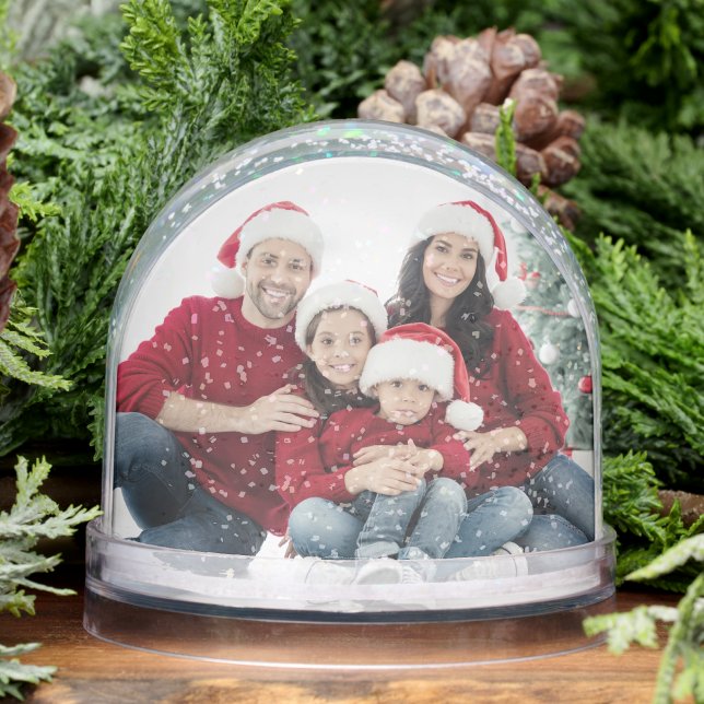 Famille personnalisée double face avec deux photos (Custom Double Sided Family Two Photo Snow Globe)
