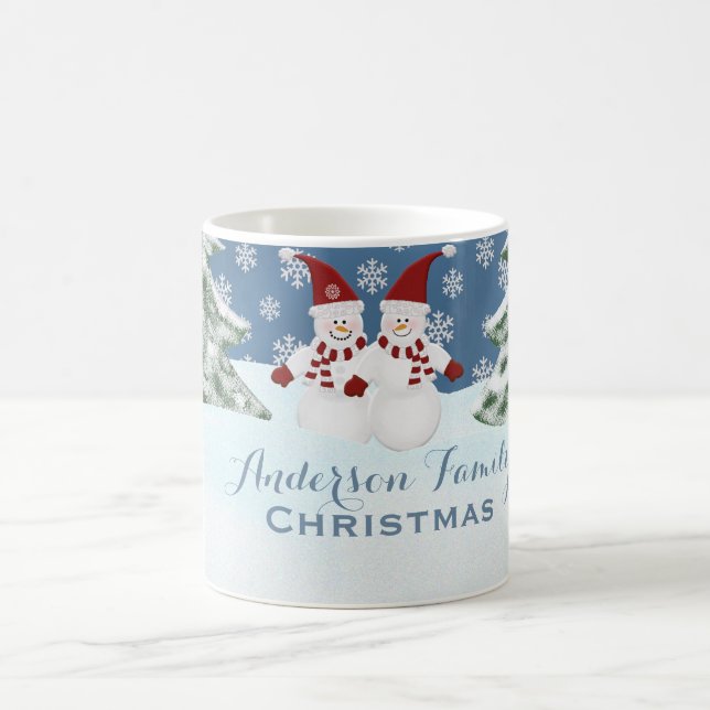 Famille personnalisée : Tasse de bonhomme de neige (Centre)