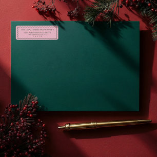 Famille Rétro moderne minimaliste rose et vert lig