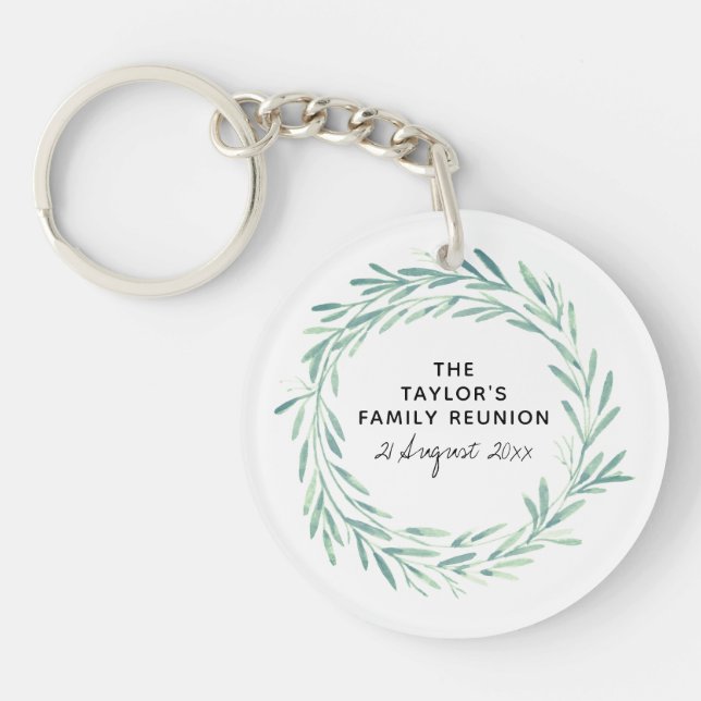 Famille Réunion Aquarelle Wreath Verdure Foliage (Devant)