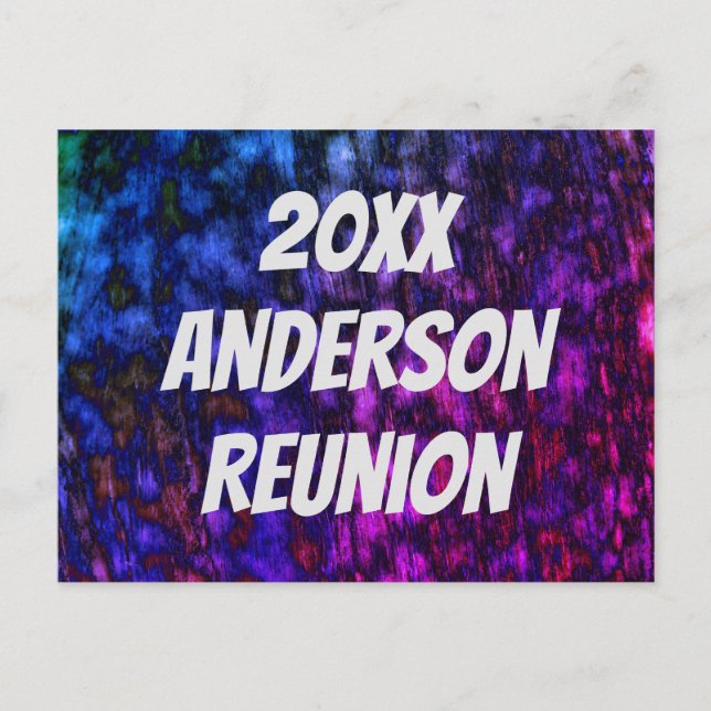 Famille Réunion Bright Neon Marbled Invitation (Devant)
