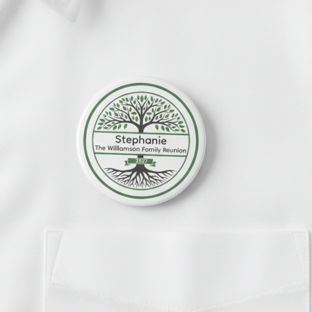 Famille Réunion Célébration Garde Nom Badge (Family reunion name tag button)