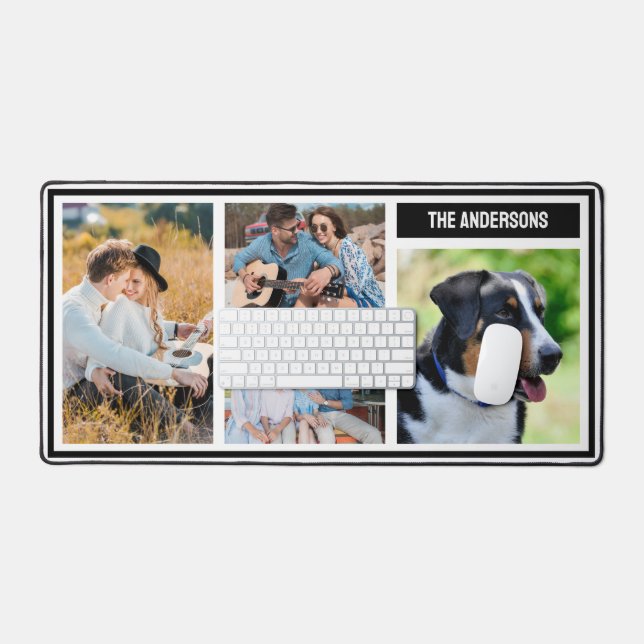 Famille simple personnalisée Collage photo Mat (Clavier et souris)